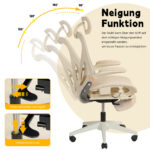 Foldable Ergonomic Office Chair, Space-Saving Folding Chair with Lumbar Support, Full Mesh Sliding Cushion - Image 5