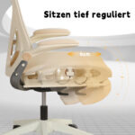 Foldable Ergonomic Office Chair, Space-Saving Folding Chair with Lumbar Support, Full Mesh Sliding Cushion - Image 7