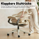 Foldable Ergonomic Office Chair, Space-Saving Folding Chair with Lumbar Support, Full Mesh Sliding Cushion - Image 8