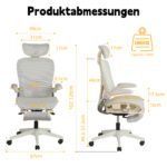 Foldable Ergonomic Office Chair, Space-Saving Folding Chair with Lumbar Support, Full Mesh Sliding Cushion - Image 2