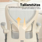 Foldable Ergonomic Office Chair, Space-Saving Folding Chair with Lumbar Support, Full Mesh Sliding Cushion - Image 4
