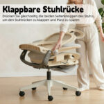 Foldable Ergonomic Office Chair, Space-Saving Folding Chair with Lumbar Support, Full Mesh Sliding Cushion - Image 5