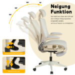 Foldable Ergonomic Office Chair, Space-Saving Folding Chair with Lumbar Support, Full Mesh Sliding Cushion - Image 6