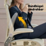 Foldable Ergonomic Office Chair, Space-Saving Folding Chair with Lumbar Support, Full Mesh Sliding Cushion - Image 7