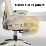Foldable Ergonomic Office Chair, Space-Saving Folding Chair with Lumbar Support, Full Mesh Sliding Cushion - Image 8