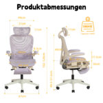 Foldable Ergonomic Office Chair, Space-Saving Folding Chair with Lumbar Support, Full Mesh Sliding Cushion - Image 2