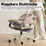 Foldable Ergonomic Office Chair, Space-Saving Folding Chair with Lumbar Support, Full Mesh Sliding Cushion - Image 4