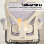 Foldable Ergonomic Office Chair, Space-Saving Folding Chair with Lumbar Support, Full Mesh Sliding Cushion - Image 5