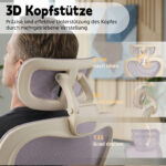 Foldable Ergonomic Office Chair, Space-Saving Folding Chair with Lumbar Support, Full Mesh Sliding Cushion - Image 6