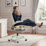 Foldable Ergonomic Office Chair, Space-Saving Folding Chair with Lumbar Support, Full Mesh Sliding Cushion - Image 9