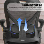 Foldable Ergonomic Office Chair, Compact Folding Chair with Lumbar Support, Foam Seat Cushion, Foldable - Image 3