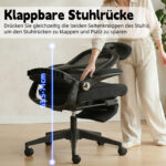 Foldable Ergonomic Office Chair, Compact Folding Chair with Lumbar Support, Foam Seat Cushion, Foldable - Image 5