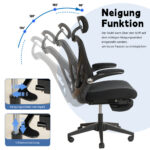 Foldable Ergonomic Office Chair, Compact Folding Chair with Lumbar Support, Foam Seat Cushion, Foldable - Image 7