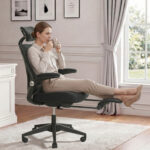 Foldable Ergonomic Office Chair, Compact Folding Chair with Lumbar Support, Foam Seat Cushion, Foldable - Image 8