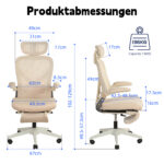 Foldable Ergonomic Office Chair, Compact Folding Chair with Lumbar Support, Foam Seat Cushion, Foldable - Image 2