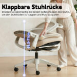 Foldable Ergonomic Office Chair, Compact Folding Chair with Lumbar Support, Foam Seat Cushion, Foldable - Image 5