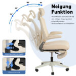 Foldable Ergonomic Office Chair, Compact Folding Chair with Lumbar Support, Foam Seat Cushion, Foldable - Image 6