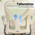 Foldable Ergonomic Office Chair, Compact Folding Chair with Lumbar Support, Foam Seat Cushion, Foldable - Image 7