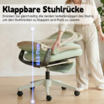 Foldable Ergonomic Office Chair, Compact Folding Chair with Lumbar Support, Foam Seat Cushion, Foldable - Image 8