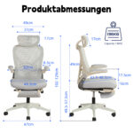 Foldable Ergonomic Office Chair, Compact Folding Chair with Lumbar Support, Foam Seat Cushion, Foldable - Image 2