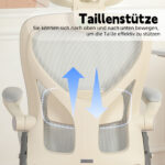 Foldable Ergonomic Office Chair, Compact Folding Chair with Lumbar Support, Foam Seat Cushion, Foldable - Image 4