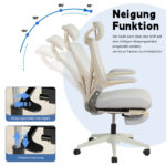 Foldable Ergonomic Office Chair, Compact Folding Chair with Lumbar Support, Foam Seat Cushion, Foldable - Image 5