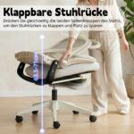 Foldable Ergonomic Office Chair, Compact Folding Chair with Lumbar Support, Foam Seat Cushion, Foldable - Image 6