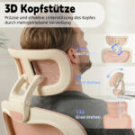 Foldable Ergonomic Office Chair, Compact Folding Chair with Lumbar Support, Foam Seat Cushion, Foldable - Image 3