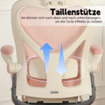 Foldable Ergonomic Office Chair, Compact Folding Chair with Lumbar Support, Foam Seat Cushion, Foldable - Image 4