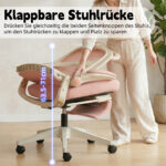 Foldable Ergonomic Office Chair, Compact Folding Chair with Lumbar Support, Foam Seat Cushion, Foldable - Image 6