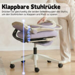 Foldable Ergonomic Office Chair, Compact Folding Chair with Lumbar Support, Foam Seat Cushion, Foldable - Image 3