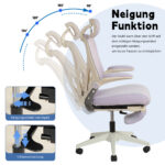 Foldable Ergonomic Office Chair, Compact Folding Chair with Lumbar Support, Foam Seat Cushion, Foldable - Image 4