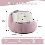 Oversized Bean Bag Chairs,Multicolor Faux Fur Couch Filled with Shredded Sponge,Large Lounger Sofa F - Image 3