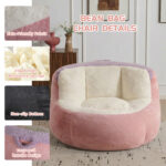Oversized Bean Bag Chairs,Multicolor Faux Fur Couch Filled with Shredded Sponge,Large Lounger Sofa F - Image 4