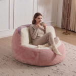 Oversized Bean Bag Chairs,Multicolor Faux Fur Couch Filled with Shredded Sponge,Large Lounger Sofa F - Image 8