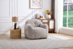 Beanbagová židle s drcenou houbovou výplní, Faux fur beanbagová pohovka s opěrkami rukou, do obývacího pokoje, B - Obrázek 18