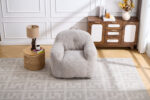 Beanbagová židle s drcenou houbovou výplní, Faux fur beanbagová pohovka s opěrkami rukou, do obývacího pokoje, B - Obrázek 21