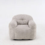 Beanbagová židle s drcenou houbovou výplní, Faux fur beanbagová pohovka s opěrkami rukou, do obývacího pokoje, B - Obrázek 9