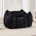Giant Bean Bag Chair with pillow, Comfy Large Bean Bag Chairs for Adults and Kids, Faux Fur Floor So