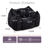 Giant Bean Bag Chair with pillow, Comfy Large Bean Bag Chairs for Adults and Kids, Faux Fur Floor So - Image 3