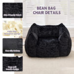 Giant Bean Bag Chair with pillow, Comfy Large Bean Bag Chairs for Adults and Kids, Faux Fur Floor So - Image 4