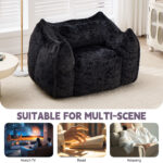 Giant Bean Bag Chair with pillow, Comfy Large Bean Bag Chairs for Adults and Kids, Faux Fur Floor So - Image 6