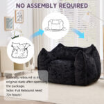 Giant Bean Bag Chair with pillow, Comfy Large Bean Bag Chairs for Adults and Kids, Faux Fur Floor So - Image 7