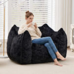 Giant Bean Bag Chair with pillow, Comfy Large Bean Bag Chairs for Adults and Kids, Faux Fur Floor So - Image 8