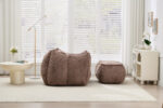Giant Bean Bag Chair for Adults &Kids Faux Fur Bean Bag Sofa Chairs with Pillow &Ottoman, Comfy Read - Image 21