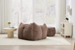 Giant Bean Bag Chair for Adults &Kids Faux Fur Bean Bag Sofa Chairs with Pillow &Ottoman, Comfy Read - Image 23