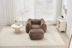 Giant Bean Bag Chair for Adults &Kids Faux Fur Bean Bag Sofa Chairs with Pillow &Ottoman, Comfy Read - Image 24