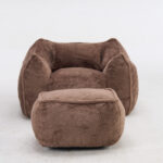 Giant Bean Bag Chair for Adults &Kids Faux Fur Bean Bag Sofa Chairs with Pillow &Ottoman, Comfy Read - Image 9
