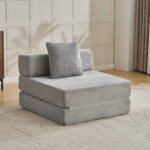Floor Couch,Compression Sofa,Convertible Floor Sofa Bed-with Pillow Back Support Armrest,Comfy Singl