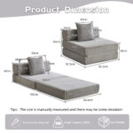 Floor Couch,Compression Sofa,Convertible Floor Sofa Bed-with Pillow Back Support Armrest,Comfy Singl - Image 3